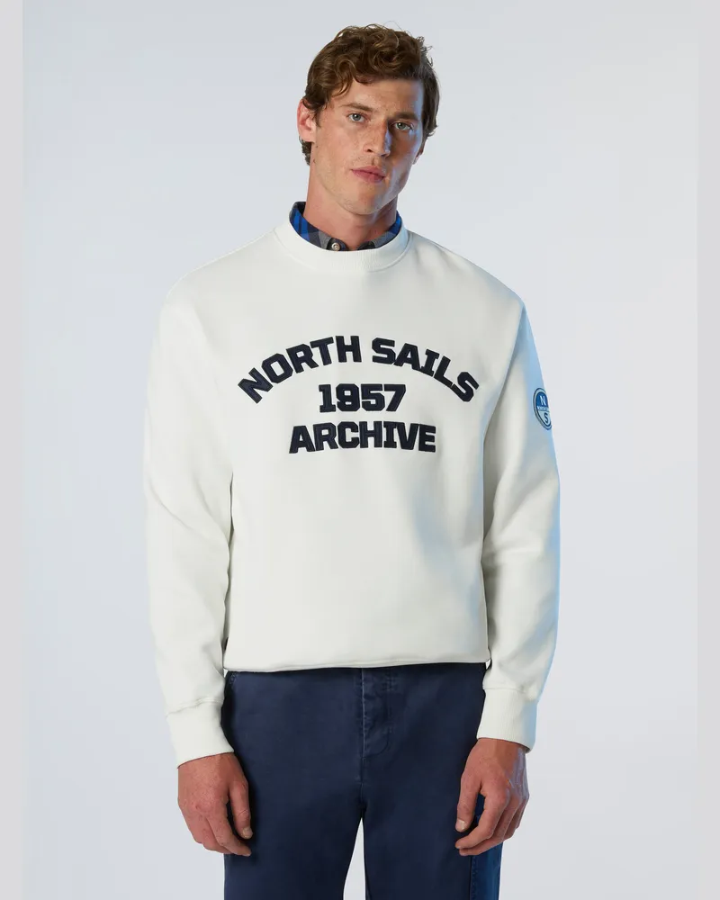 North Sails Sweatshirt Archiv-Style mit Öse Creme
