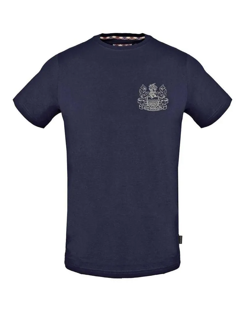Aquascutum Aldis" T-Shirt für Herren, Logo (Dunkles Marineblau Marineblau