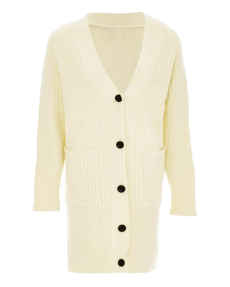 RISA Cardigan für Damen, gestrickt, Knopfleiste - Wollweiß Wollweiß