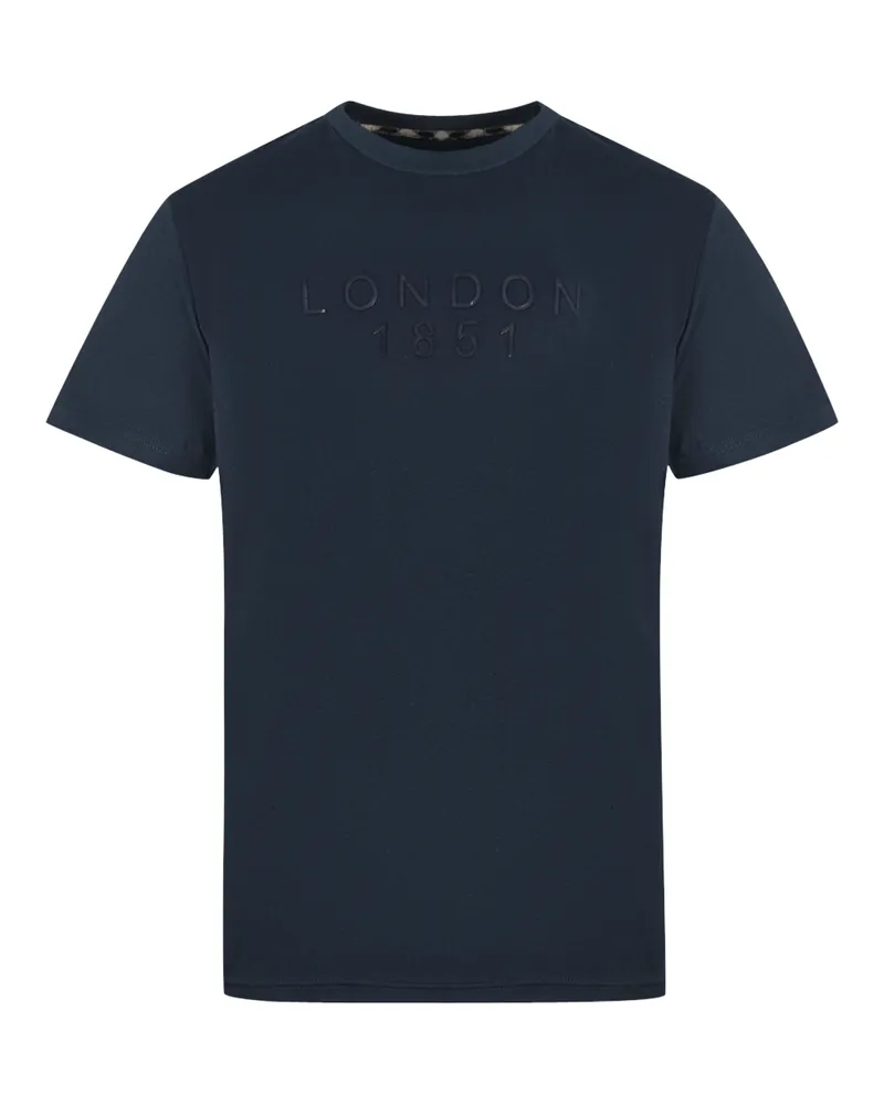 Aquascutum London 1851 Tape Logo Marineblau T-Shirt Blau