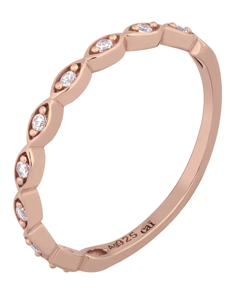 cai Ring 925/- Sterling Silber rosévergoldet Zirkonia Stacking Roségold