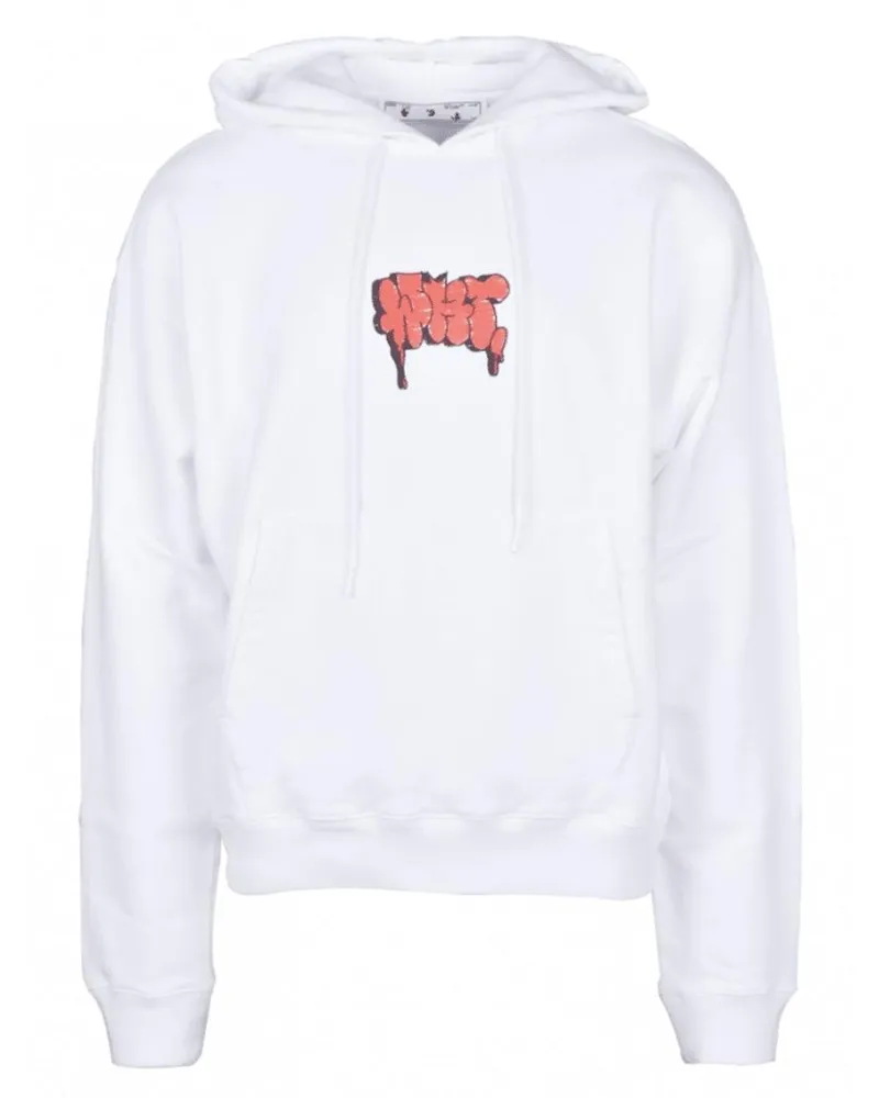 OFF-WHITE Graffiti Farbe Logo Weiß Hoodie Weiß
