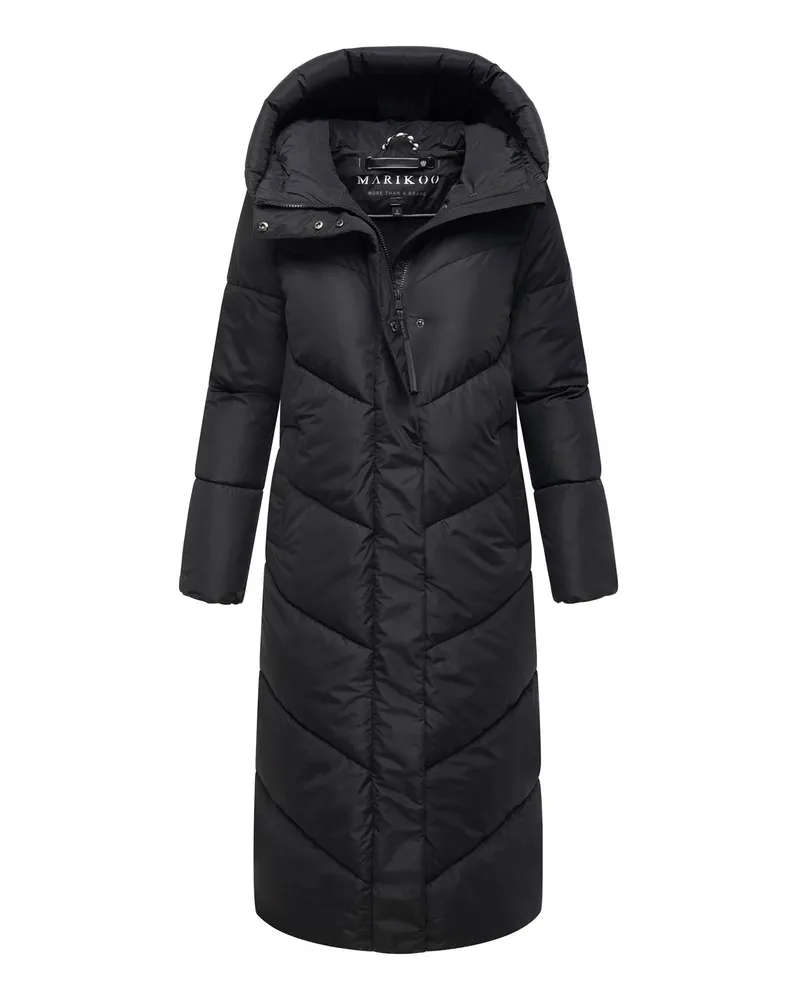 Marikoo Damen Wintersteppmantel Ranjaa mit Kapuze & reflektierenden Details Schwarz
