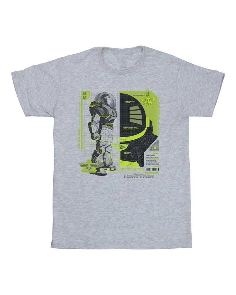 Disney Lightyear Buzz Tech Panel" T-Shirt für Herren (Grau Hellgrau