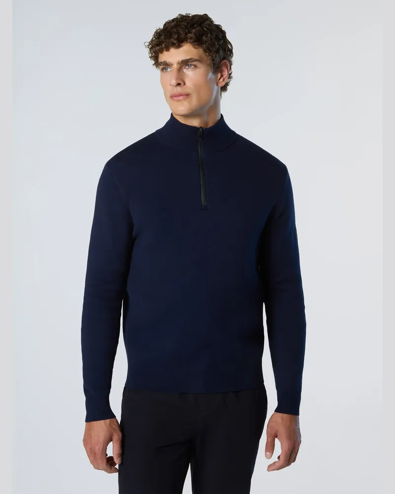 North Sails Pullover Geklebter halber Reißverschluss Marineblau