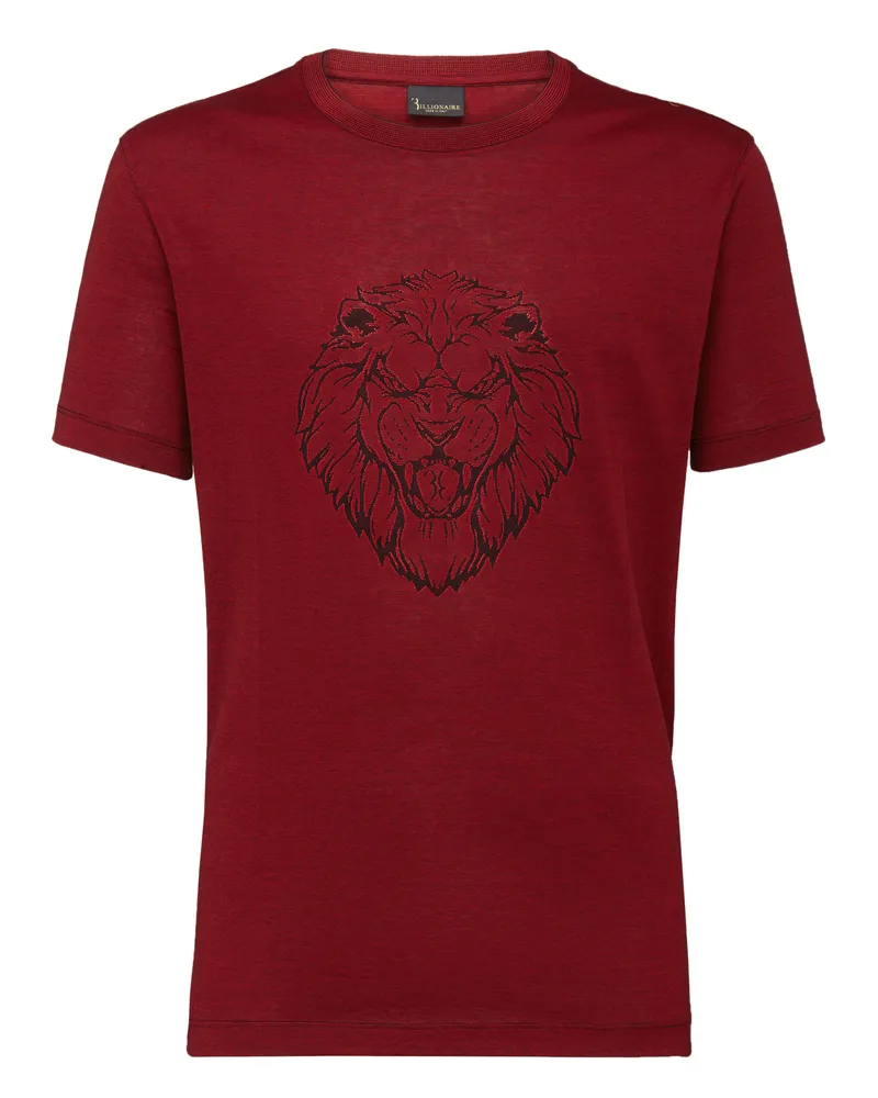 Billionaire T-Shirt Rundhals Löwe Rot