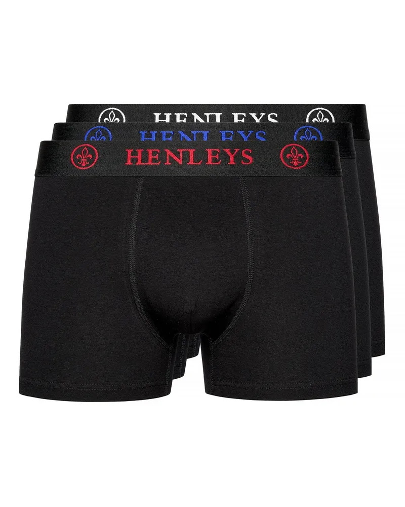 Henleys Trilock" Boxershorts für Herren(3er-Pack) (Schwarz Schwarz