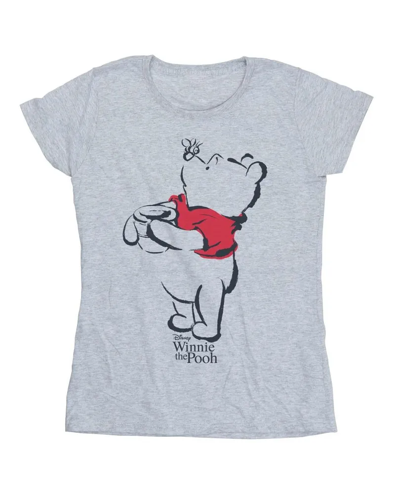 Disney Winnie The Pooh Drawing" T-Shirt für Damen (Grau Hellgrau