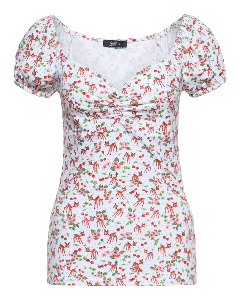Queen Kerosin Damen T-Shirt Deer Wollweiß