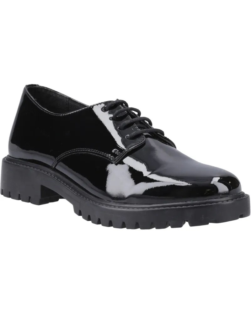Hush Puppies Aubrey Leder-Derby für Mädchen - Schwarz Schwarz
