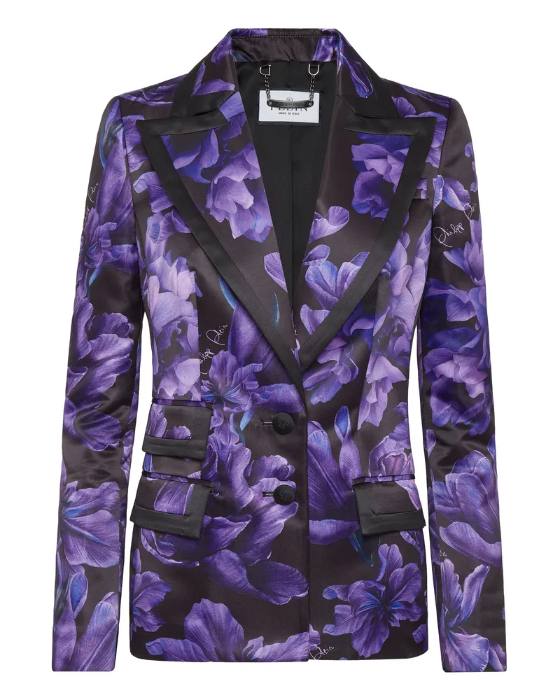 Philipp Plein Blazer Flowers Schwarz