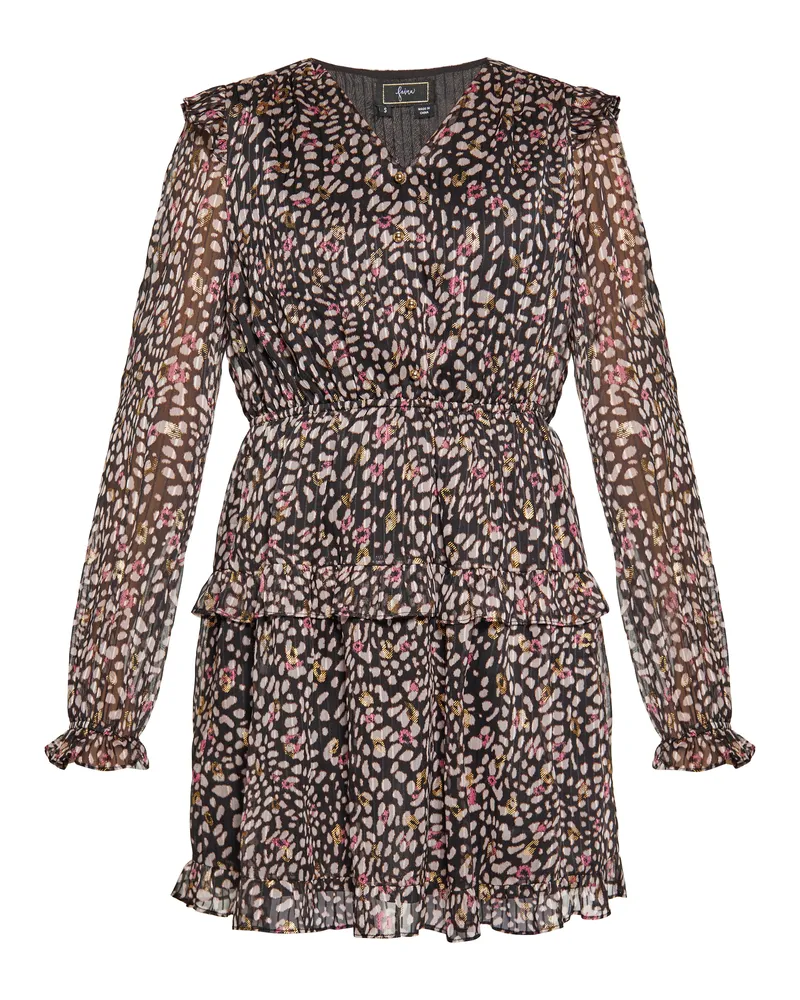 FAINA Kleid Damen Schwarz Mehrfarbig Schwarz