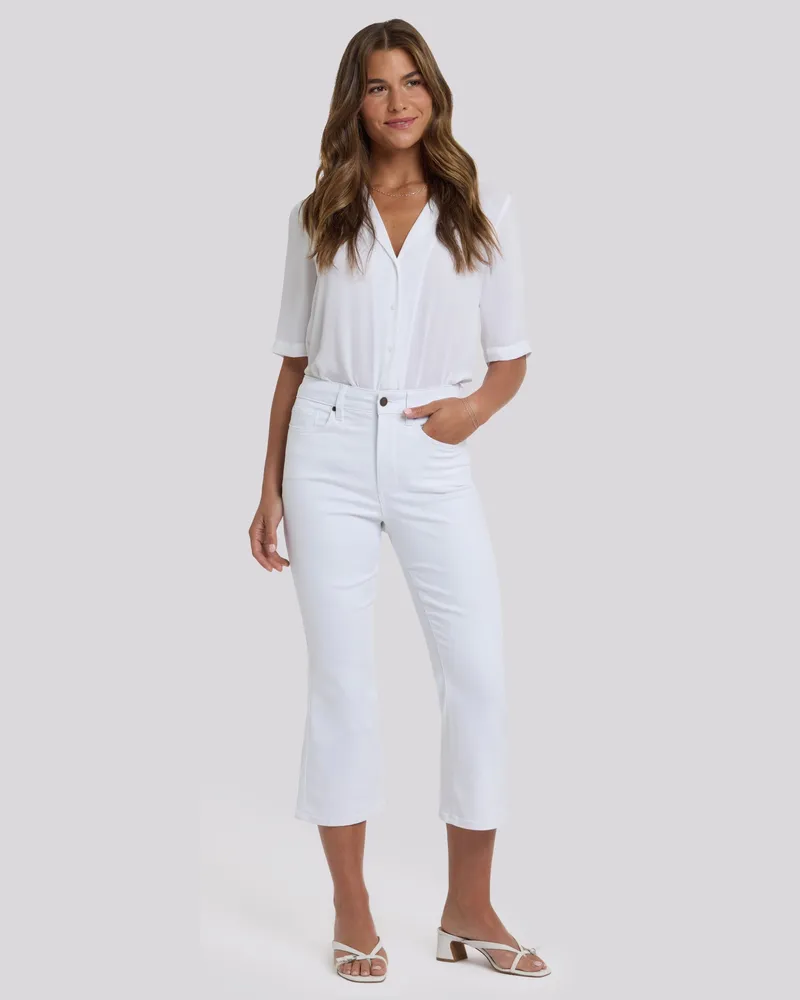NYDJ not your daughter's Jeans  Monica Kick‑Flare-Cropped-Jeans mit hoher Taille - Weiß Weiß