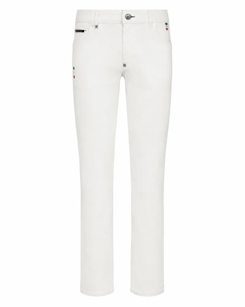 Philipp Plein Slim-Fit-Jeans Basic Weiß