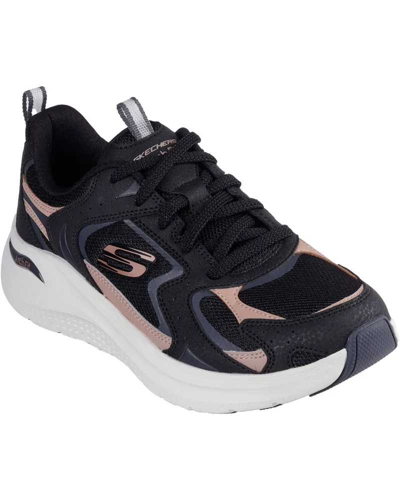 Skechers Arch Fit 2.0 Vintage Luxe Leder Damen Sneakers Schwarz/Roségold Schwarz