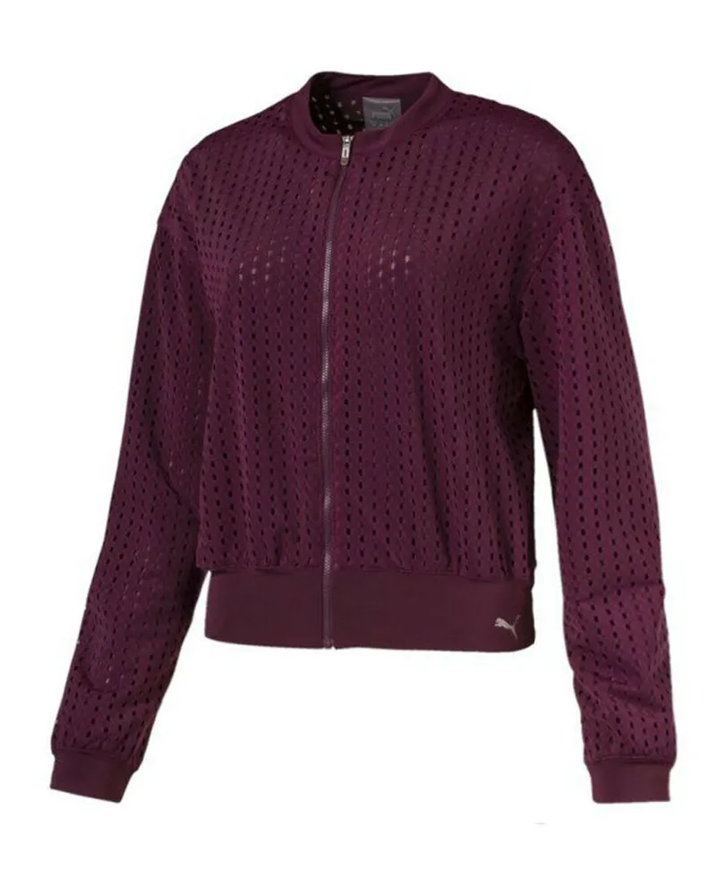 Puma Luxe Damen Cardigan in Burgunderrot Bordeaux