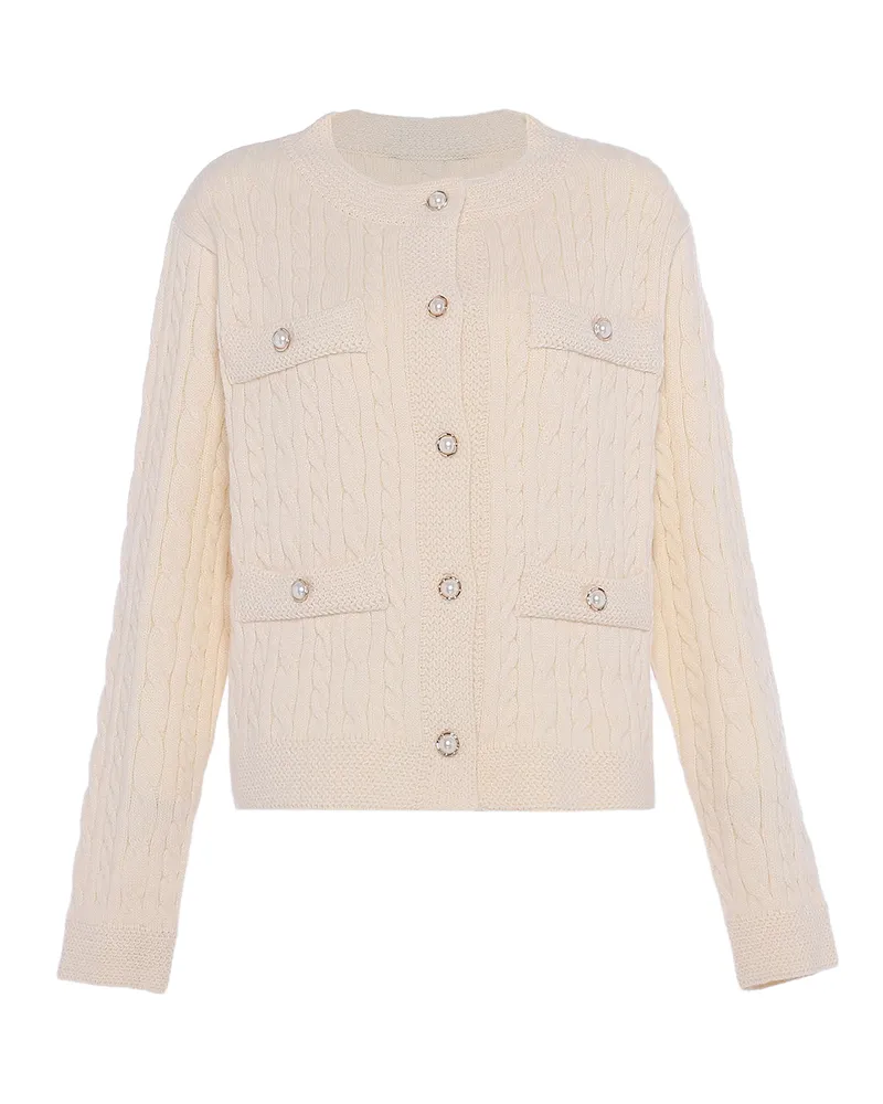FAINA Pullover Damen Wollweiß Wollweiß