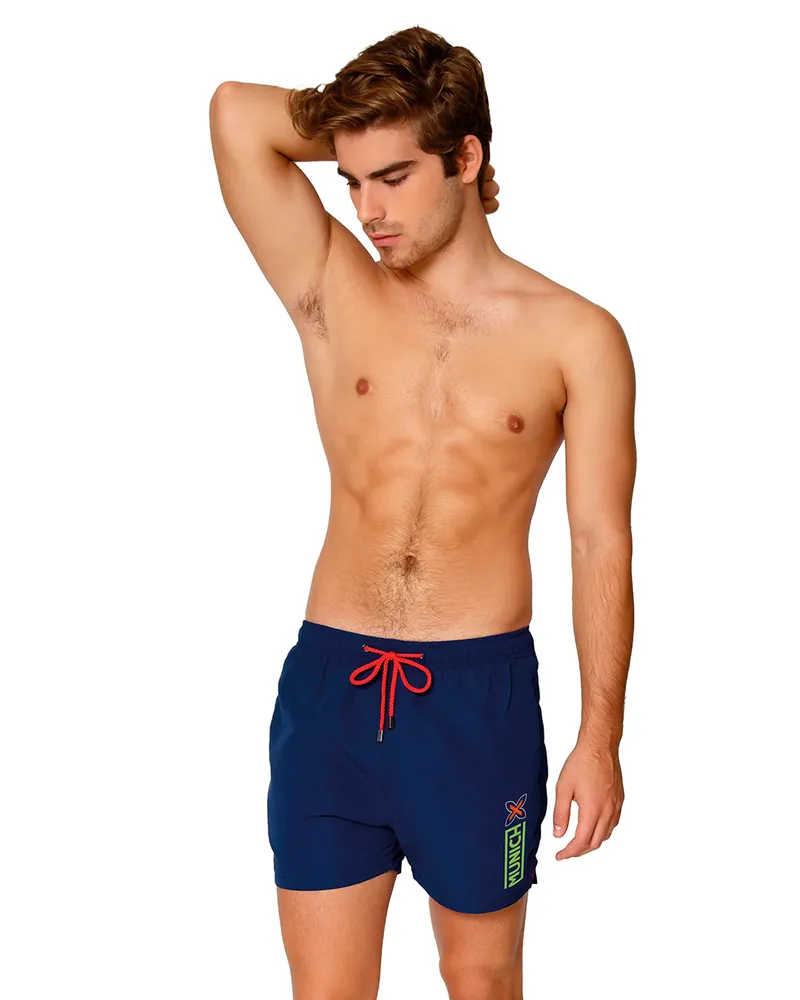 MUNICH Kurzer Badeanzug mit Netzinnenfutter MUHARBOURNAVY02 Mann Blau