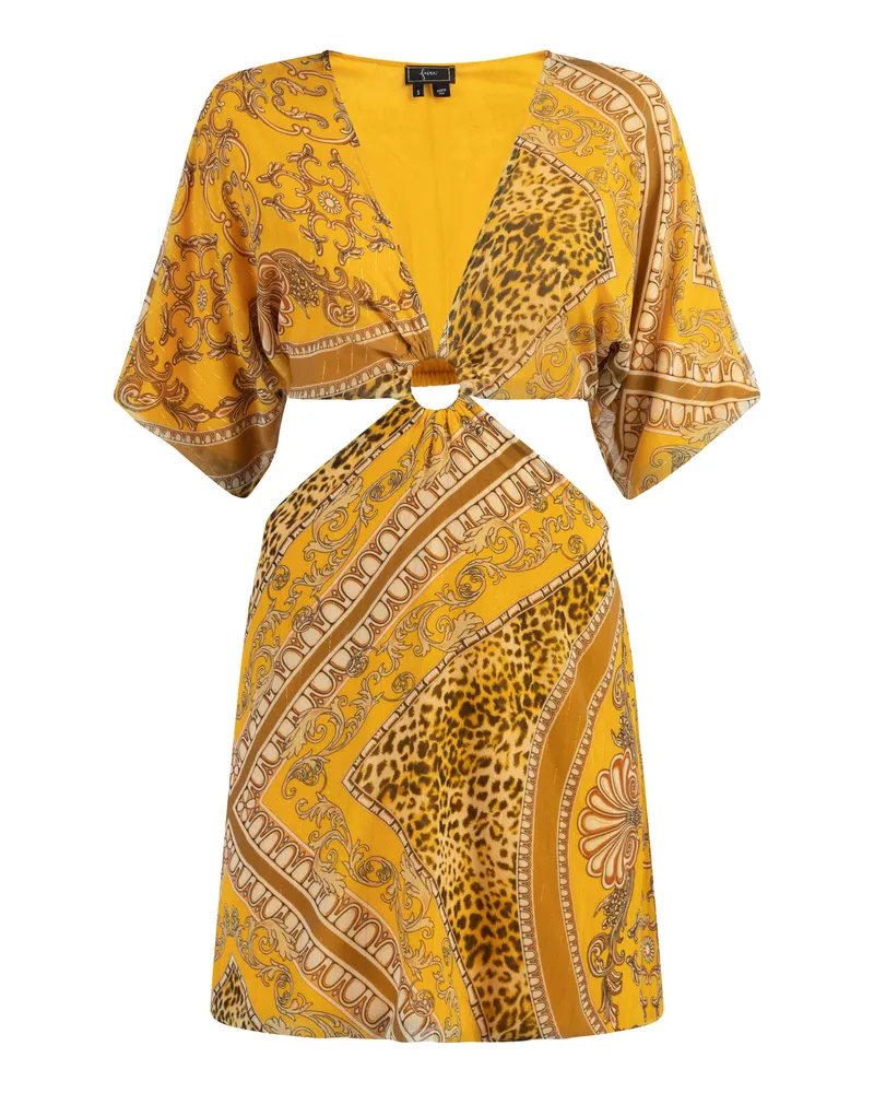 FAINA Minikleid mit Cut-outs Damen gelb Gelb