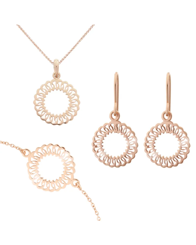 Orphelia Amada' Damen-Set aus 925er Sterlingsilber: Armband + Ohrringe + Halskette – Rosé SET-7075/1 Rosé
