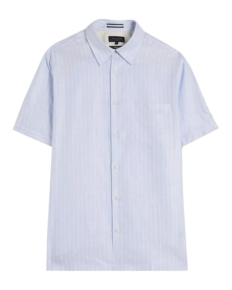 Ted Baker Lytham Herren Hellblaues Leinenmischhemd Hellblau