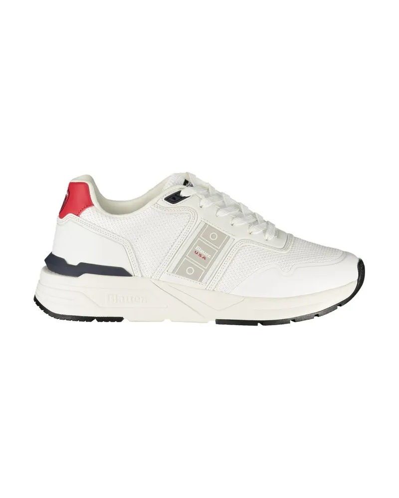Blauer Weiße Sneaker aus Polyester für Herren - Weiß Weiß