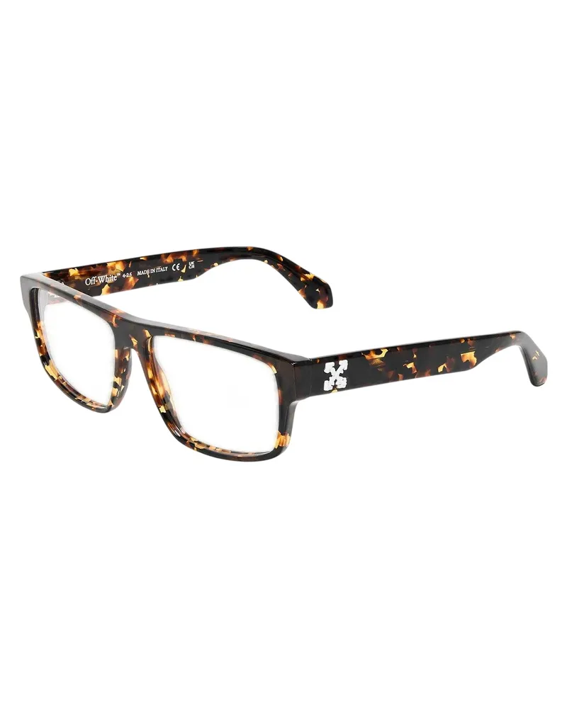 OFF-WHITE Off White - "Style 8p" Pfeil-Logo-Sonnenbrille, Azetat (Dunkles Havannabraun Dunkelbraun