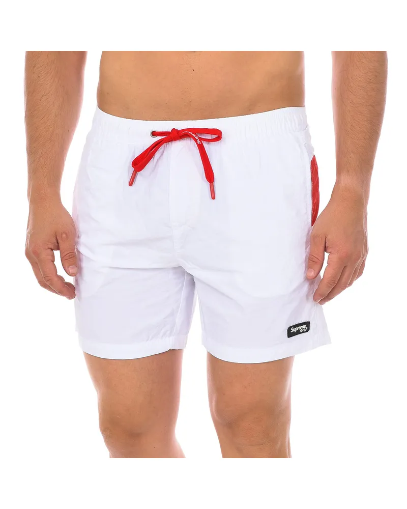 Supreme Being Herren Caicos Print Boxer-Badeanzug CM-30055-BP Weiß