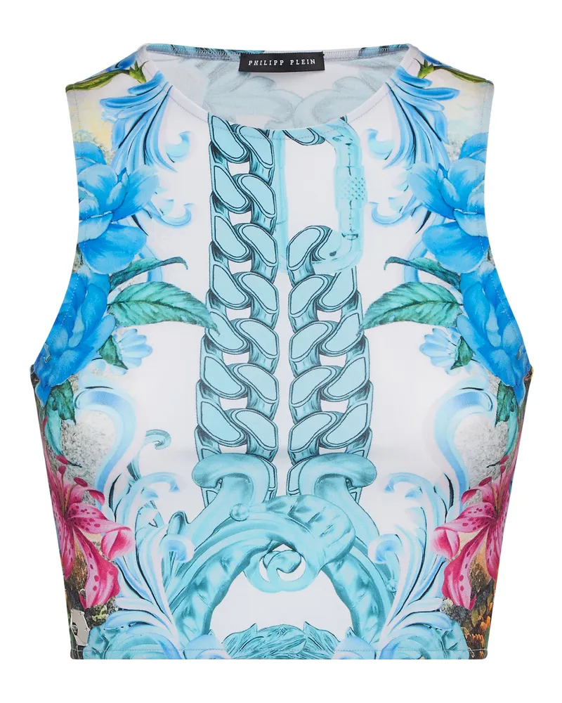 Philipp Plein Top Hawaii Hellblau