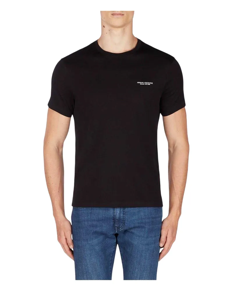 Armani Exchange T-Shirt für Herren, Baumwolle (Schwarz Schwarz
