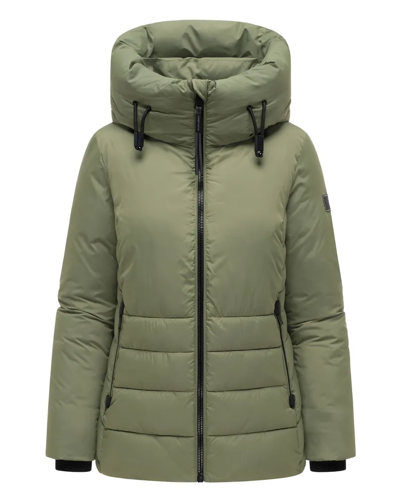 NAVAHOO Damen Winter Steppjacke Waldengel mit Kapuze Grün