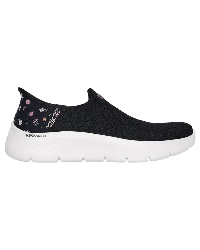 Skechers Go Walk Flex" Floral Sneaker für Damen, Flexibel, Zum Reinschlüpfen (Schwarz/Pink Schwarz