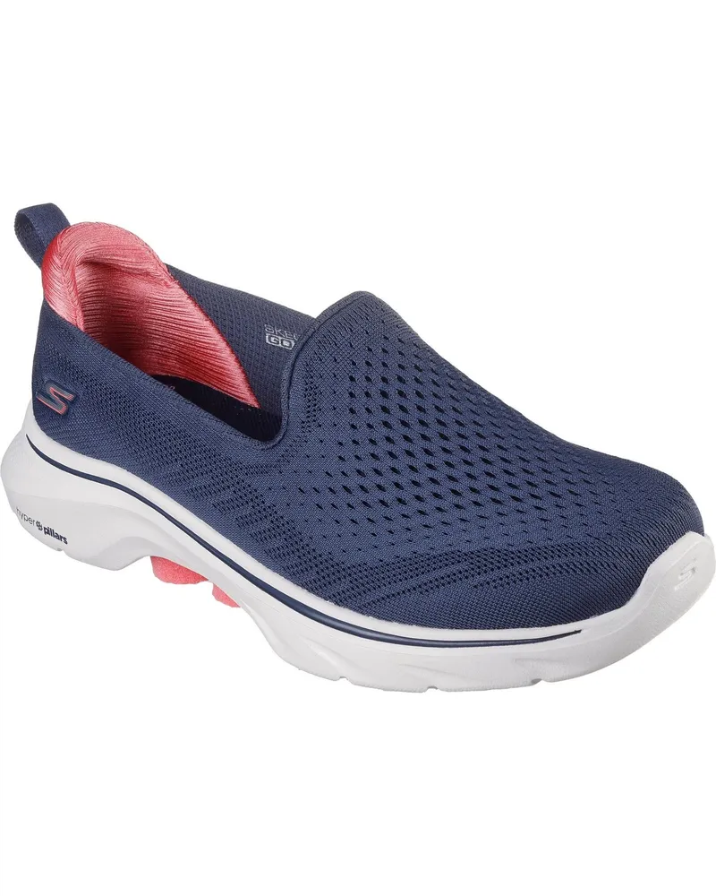 Skechers GO WALK 7 Vina Damen Textil Sneaker in Marineblau/Koralle Marineblau