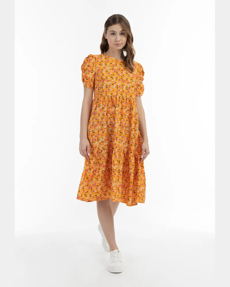 My Mo my Robe midi à manches courtes Orange