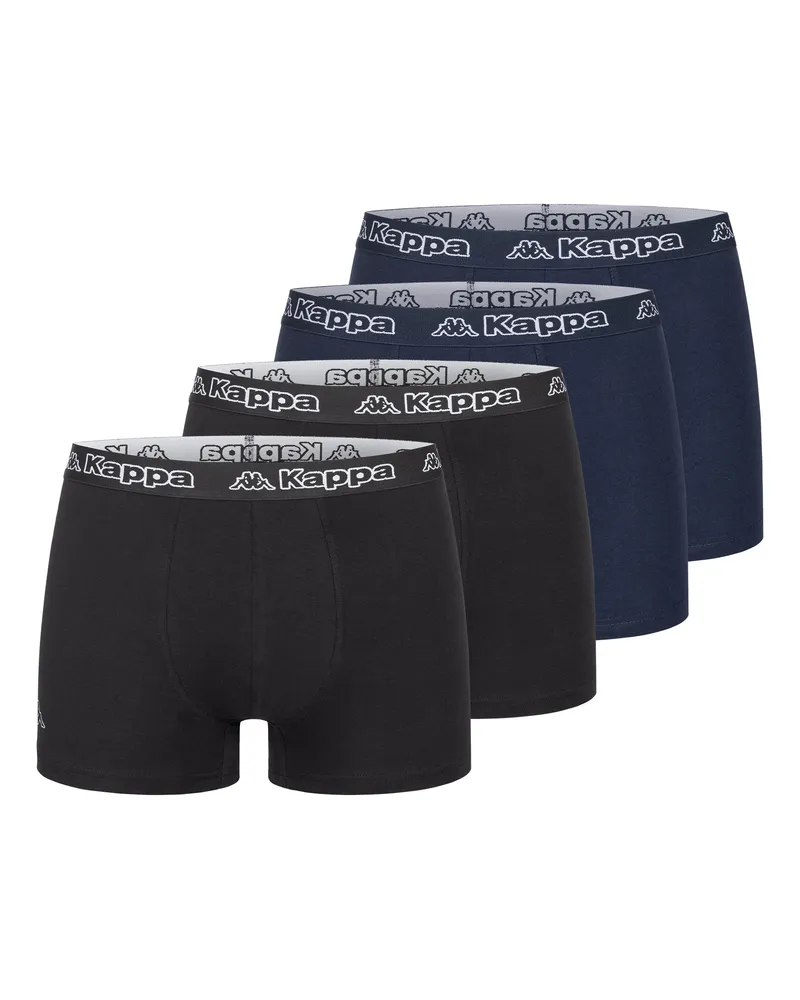 Kappa 4er Set Boxershorts in Schwarz/Blau Schwarz