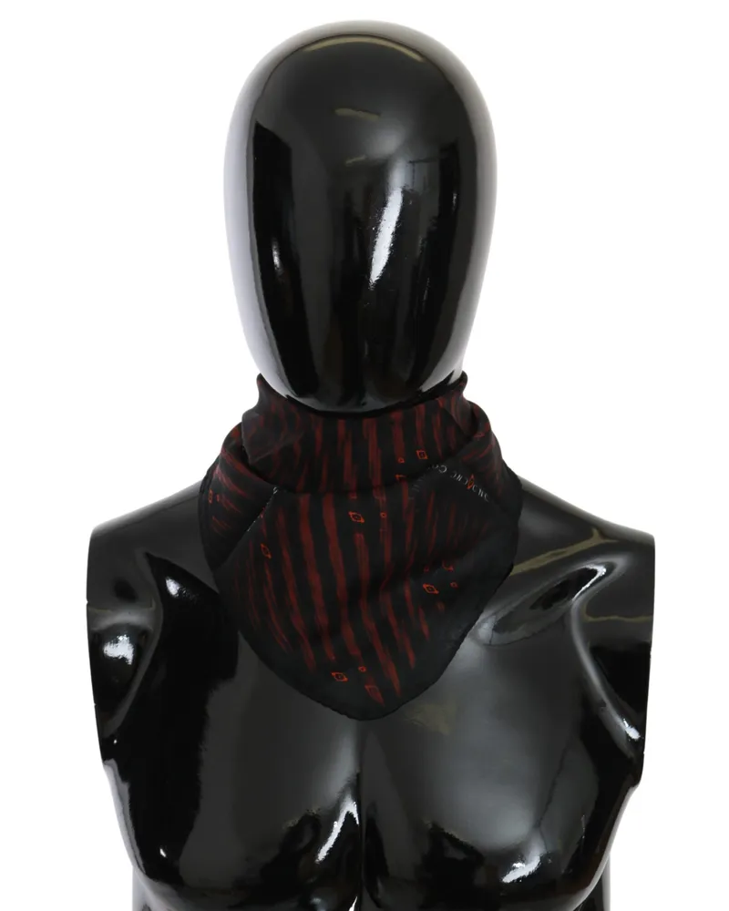 CoSTUME NATIONAL Schwarz Orange 100% Seide Markenschal Mehrfarbig
