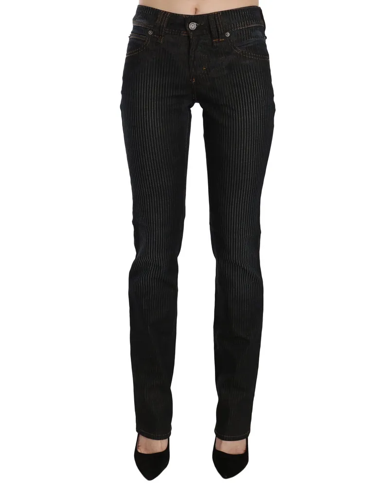 John Galliano Nadelstreifenjeans Schwarz