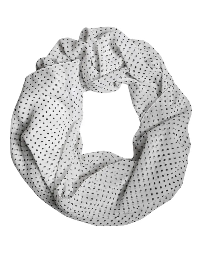 Dolce & Gabbana Seidenschal mit Polka-Dot-Muster - Weiß Weiß