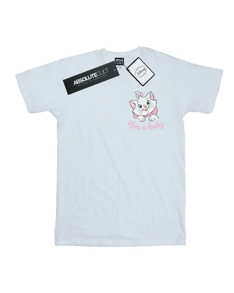 Disney Aristocats Marie I A Lady Breast Print" T-Shirt für Damen (Weiß Weiß