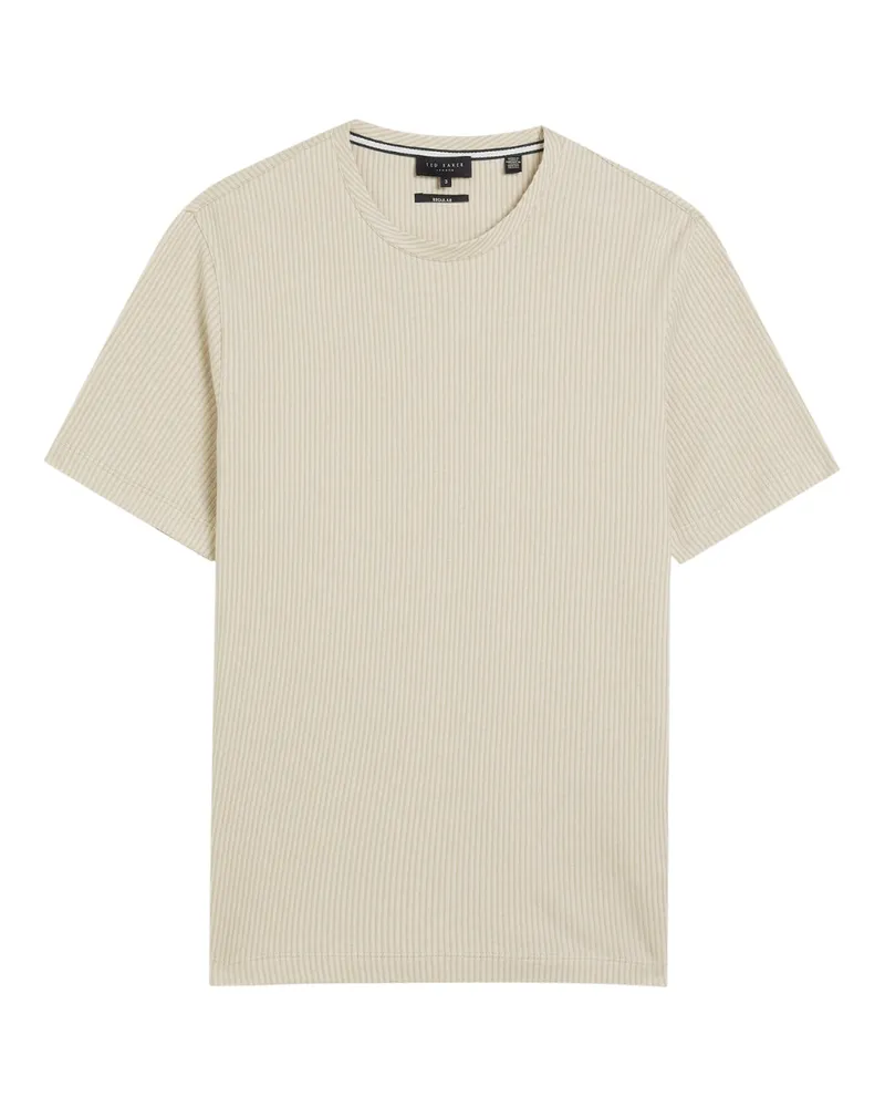 Ted Baker Heynes Regular Fit Strukturiertes Beige T-shirt Ecru