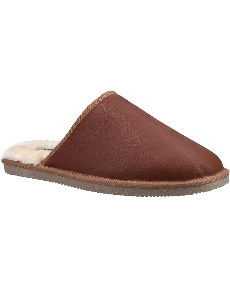 Hush Puppies Herren Coady Leder Hausschuhe (Tan Cognac