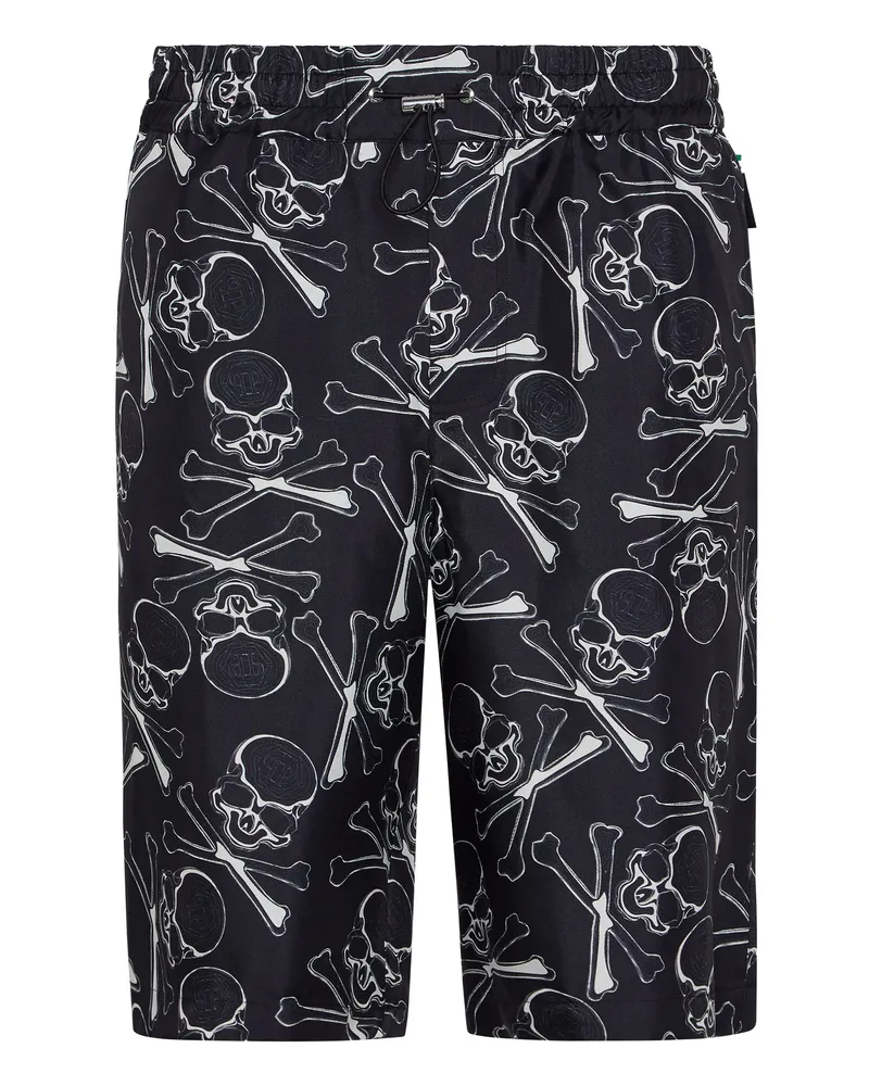 Philipp Plein Shorts Skull Bones Schwarz