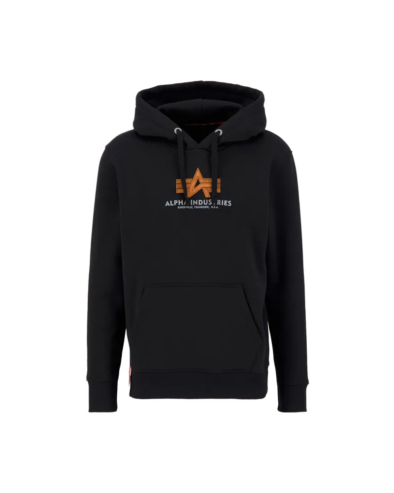 Alpha Industries Basic Big Logo Rubber Hoodie Schwarz