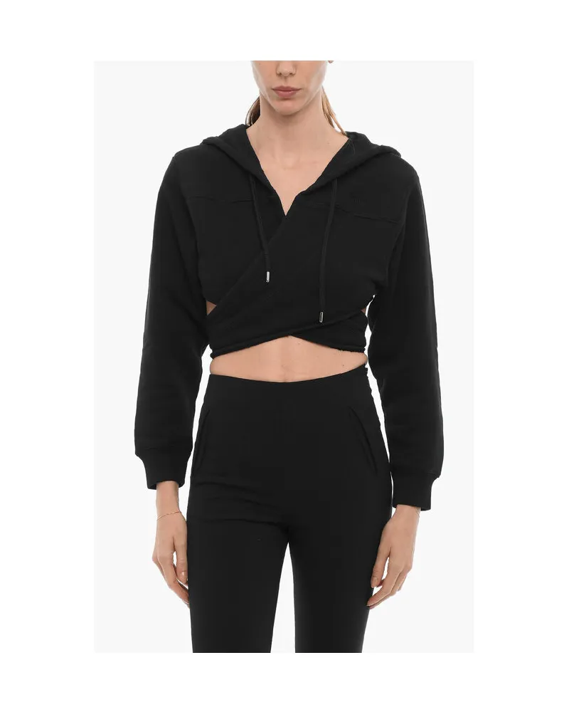 AMBUSH Kurzer Hoodie zum Wickeln in der Taille - Schwarz Schwarz
