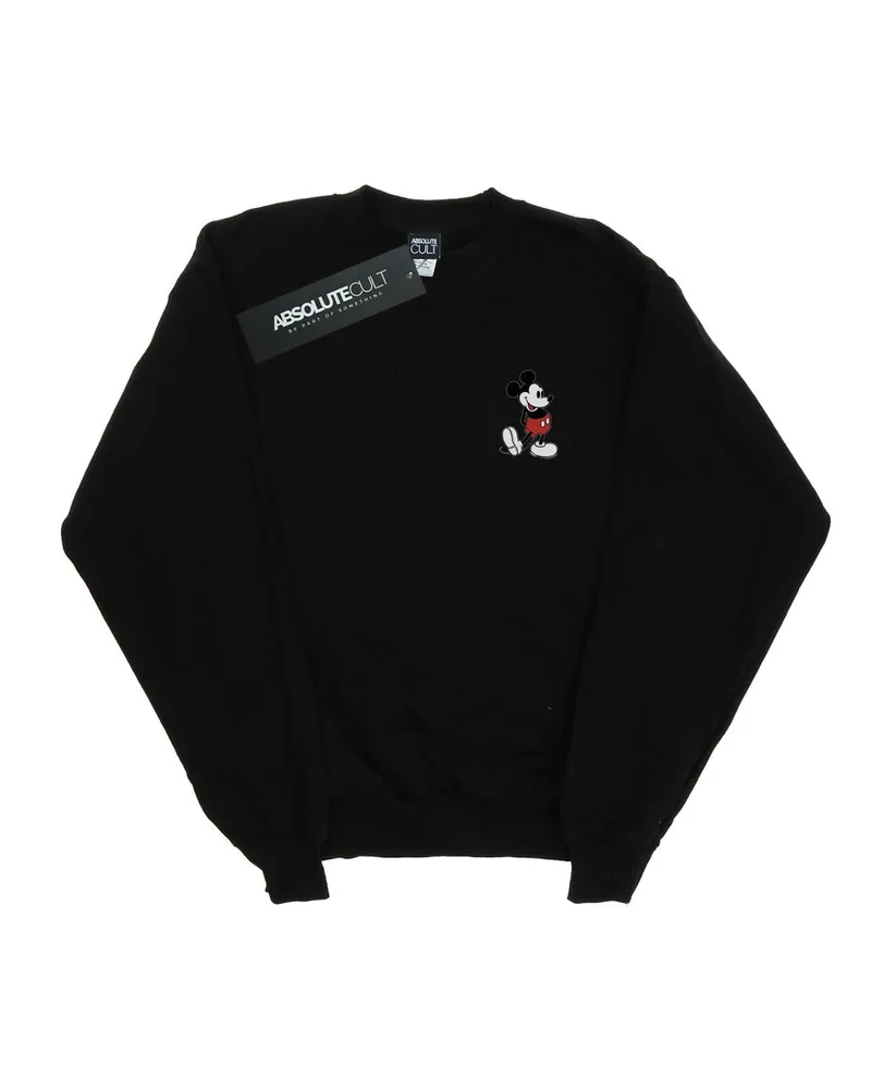 Disney Herren Mickey Mouse Kickin Retro Chest Sweatshirt (schwarz Schwarz