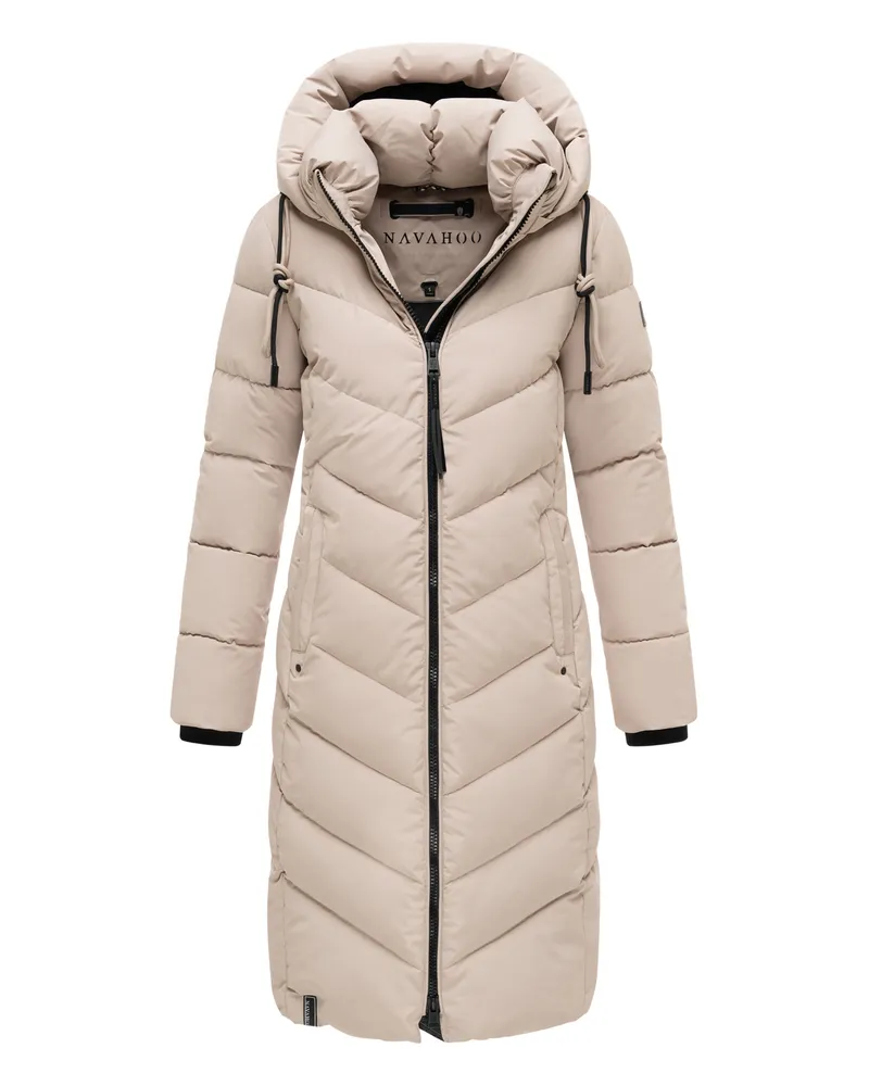 NAVAHOO Damen Winterjacke Sahnekatzii – Lang & Extra Warm Beige