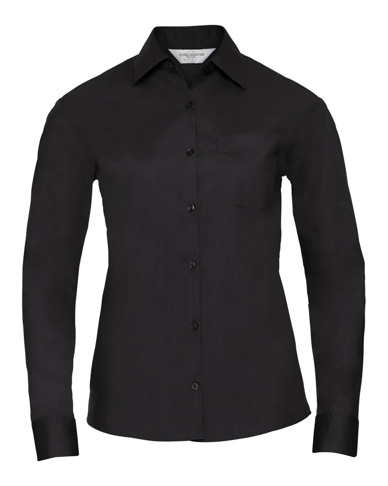 Russell Athletic Russell Collection Damen/Herren Langarmhemd (Schwarz Schwarz