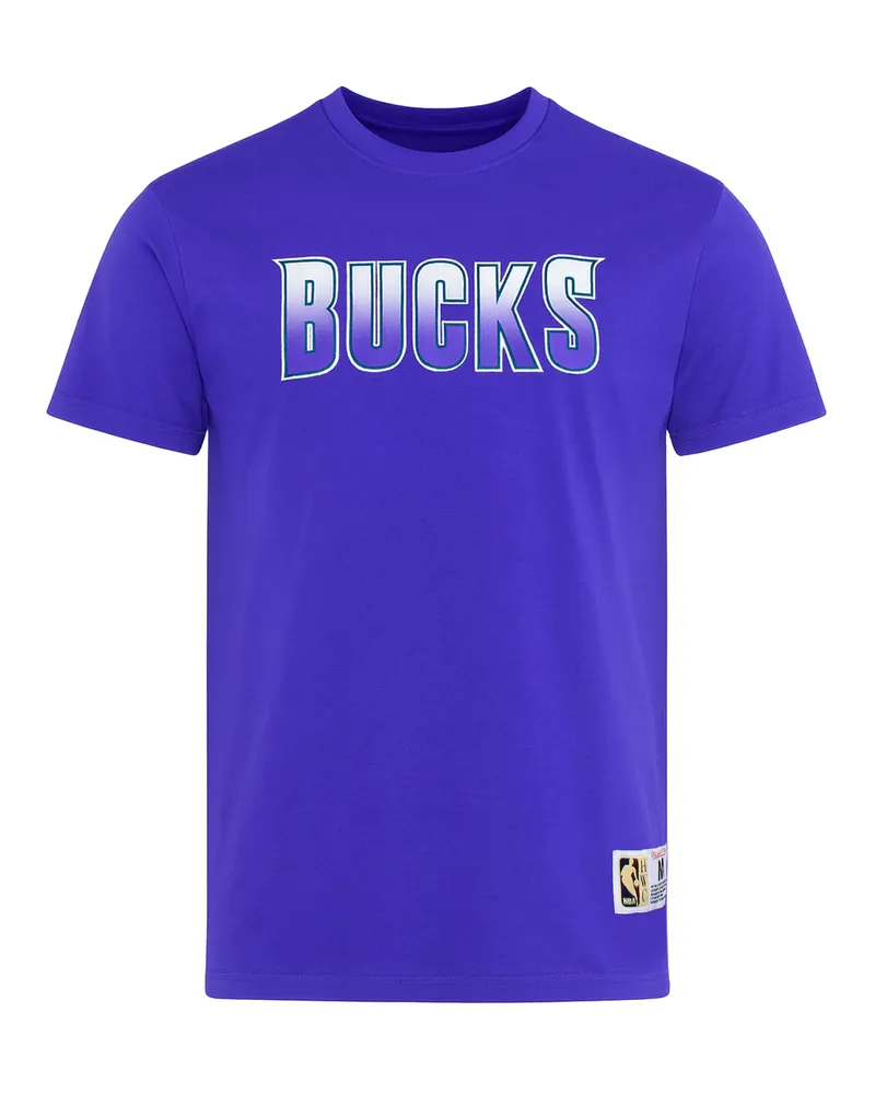Mitchell & Ness NBA Milwaukee Bucks Origins T‑Shirt für Herren - Blau Blau