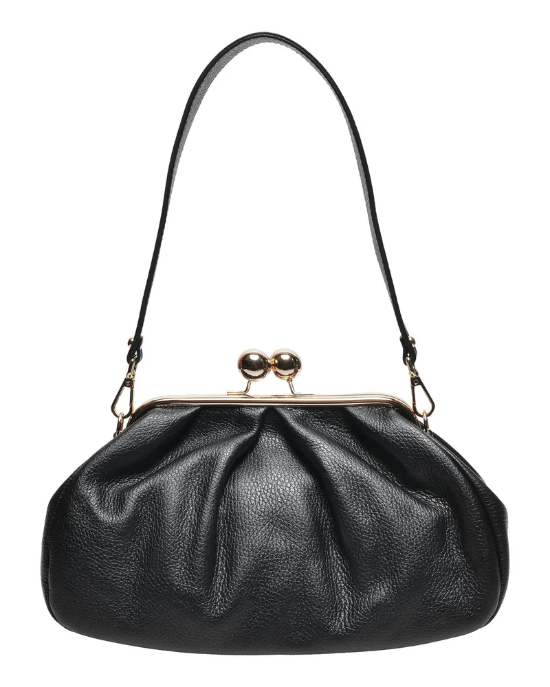 Anna Luchini Schwarz Rindsledertasche Schwarz