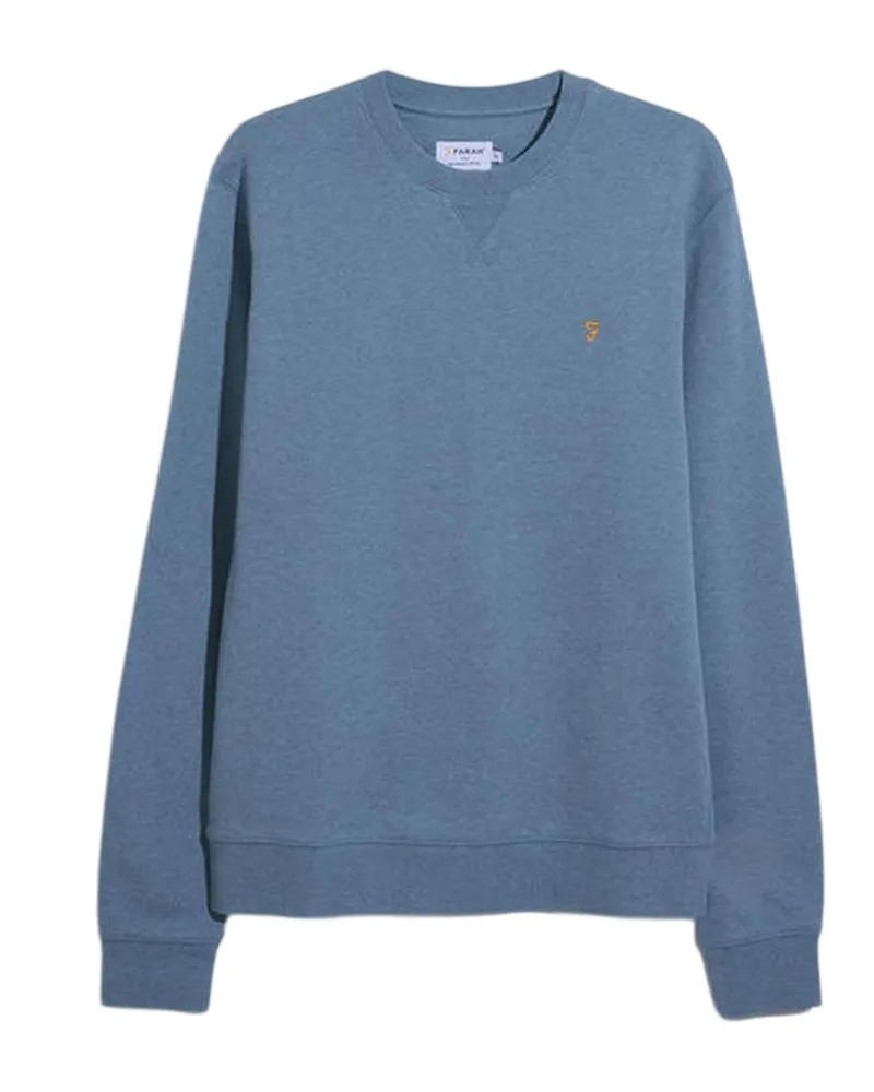 Farah 1920 Sweatshirt für Herren, Rundhalsausschnitt, Bio-Baumwolle (Tideblau Marineblau